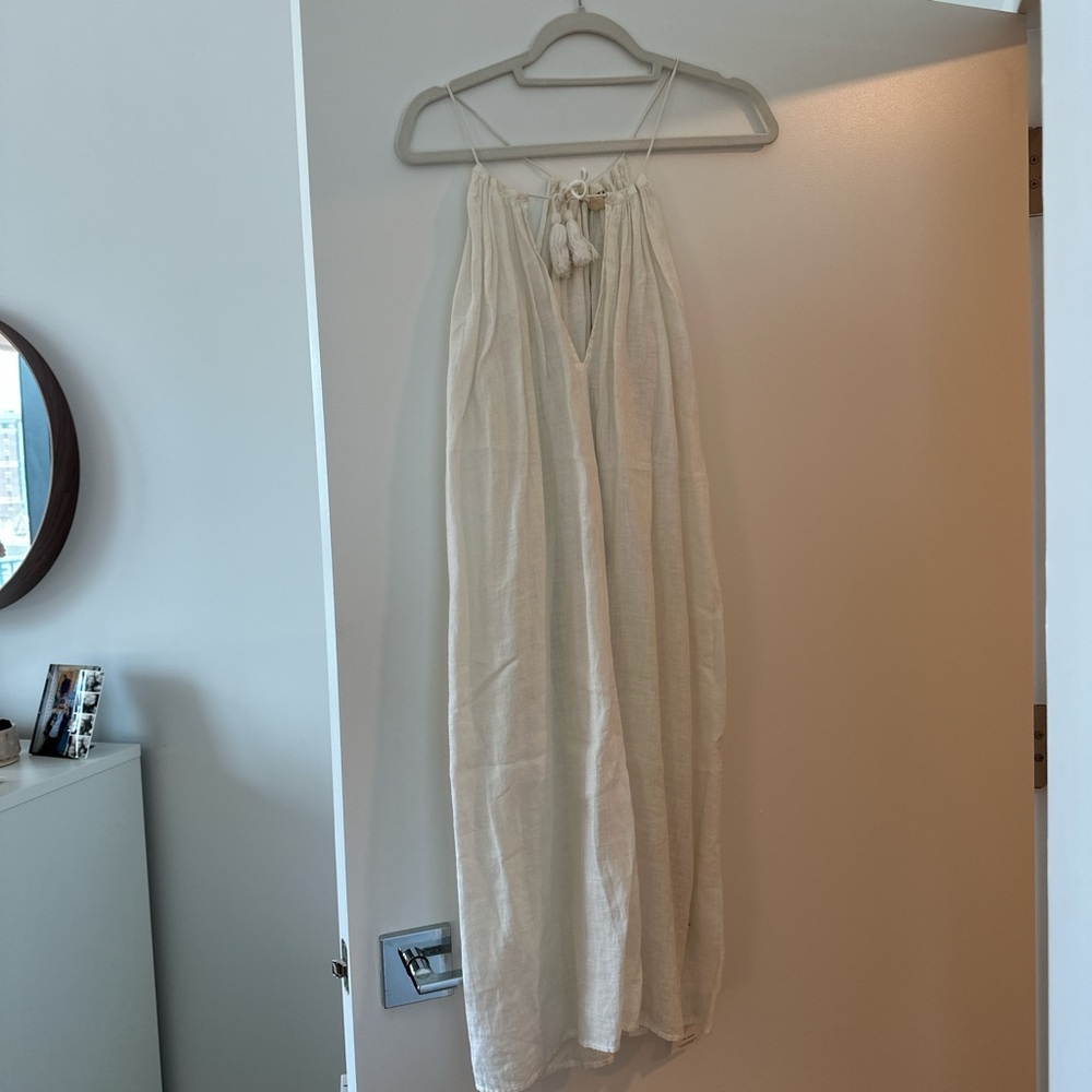 Nili lotan white frock tie dress